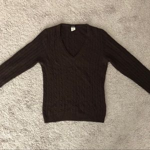 J.Crew V Neck Cable Knit Sweater Size Medium